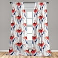 thumbnail image 2 of Floral Design Window Curtains, Poppy Petals and Wild Flowers in Watercolor Style Blurry Back, Lightweight Decor 2-Panel Set with Rod Pocket, Pair of - 28"x95", Burnt Sienna Blue Violet, by Ambesonne, 2 of 3
