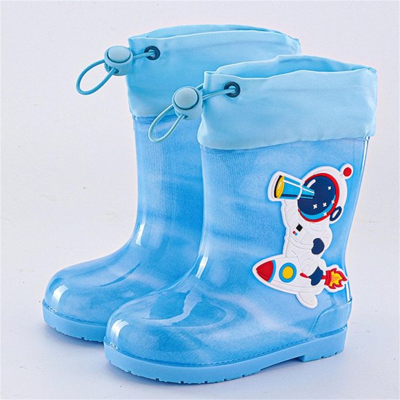 Rainboots Boots Girls Cute Cartoon Printed Toddler Waterproof Boots with an Elastic Boot Collar Toddler Deck Boots for Toddler Boys