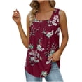 thumbnail image 1 of Birdeem T-Shirt Ample Confortable Sans Manches à Col en V Imprimé pour Femmes, Blouse Décontractée, Hauts, 1 of 5