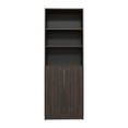 thumbnail image 5 of Xukmct 2 Door Bookcase with 3 Open Shelves and 2 Inner Shelves, Wood Bookshelf for Living Room, Office, Dark Brown, 5 of 8