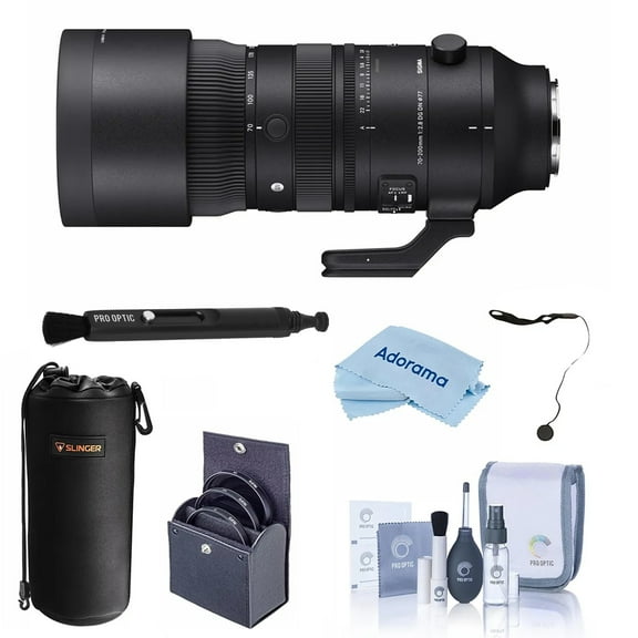 Sigma 70-200mm f/2.8 DG DN OS Sports Lens for L Mount, Bundle with Lens Case, Filter Kit, Lens Cap Tether, Cleaning Kit and Cleaning Cloth