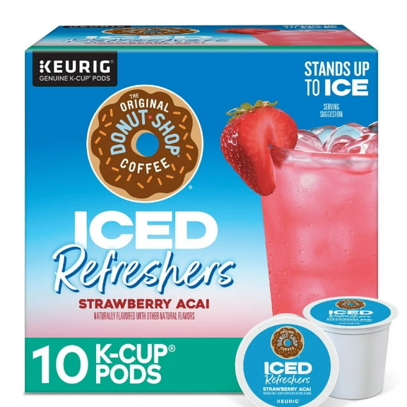 The Original Donut Shop, Iced Refreshers Strawberry Aa Flavor K-Cup Pods, 10 Count (Pack of 2)