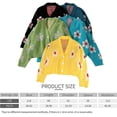 thumbnail image 5 of Women's Flower Long Sleeve Short Cardigan Casual Loose V Neck Button Knit Sweaters, 5 of 5