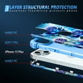 thumbnail image 4 of CASEFIV for iPhone 15 Plus Case,Glow in The Dark Three Layer Heavy Duty Sturdy Shockproof Protection Rugged Hard PC+Soft TPU Bumper Case for Women Girls,Blue Rose, 4 of 7