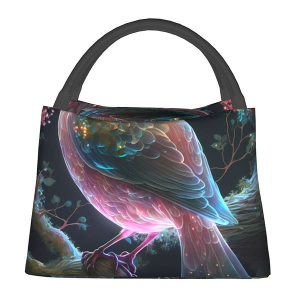 Fotbe Bird 3 Bolsa Térmica Portátil con Estampado, Bolsa de Entrega de Alimentos Aislada, Bolsa Reutilizable de Gran Capacidad para Comidas y Supermercado