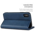 thumbnail image 3 of iPhone X Wallet Case, iPhone 10 Case, Premium PU Leather Flip Folio Case Card Slot, Stand Holder Magnetic Closure [TPU Shockproof Interior Protective Case] for Apple iPhone X/XS, Navy Blue, 3 of 7