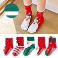 thumbnail image 3 of GYRATEDREAM Kids Boys Winter Christmas Socks Warm Fuzzy Socks for Girls Home Floor Soft Lined Fluffy Socks with Grips 5 Pack for 6-8Y Multi-color, 3 of 9