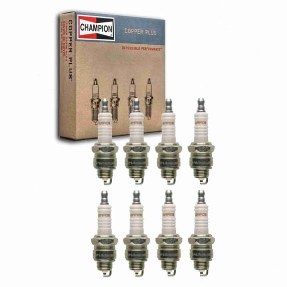 8 pc Champion Copper Plus Spark Plugs compatible with Chrysler Town & Country 5.8L 5.9L 6.3L 6.4L 6.6L 6.7L 7.0L 7.2L V8 1956-1976