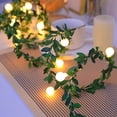 thumbnail image 4 of LED Ivy Mini Ball Fairy Lights with Leaf | Round Ball String Green Vine Garland Lights, Suitable for Bedroom, Room, Wall, Party, Wedding, Holiday and Christmas, Battery Powered (Battery Not Included), 4 of 4