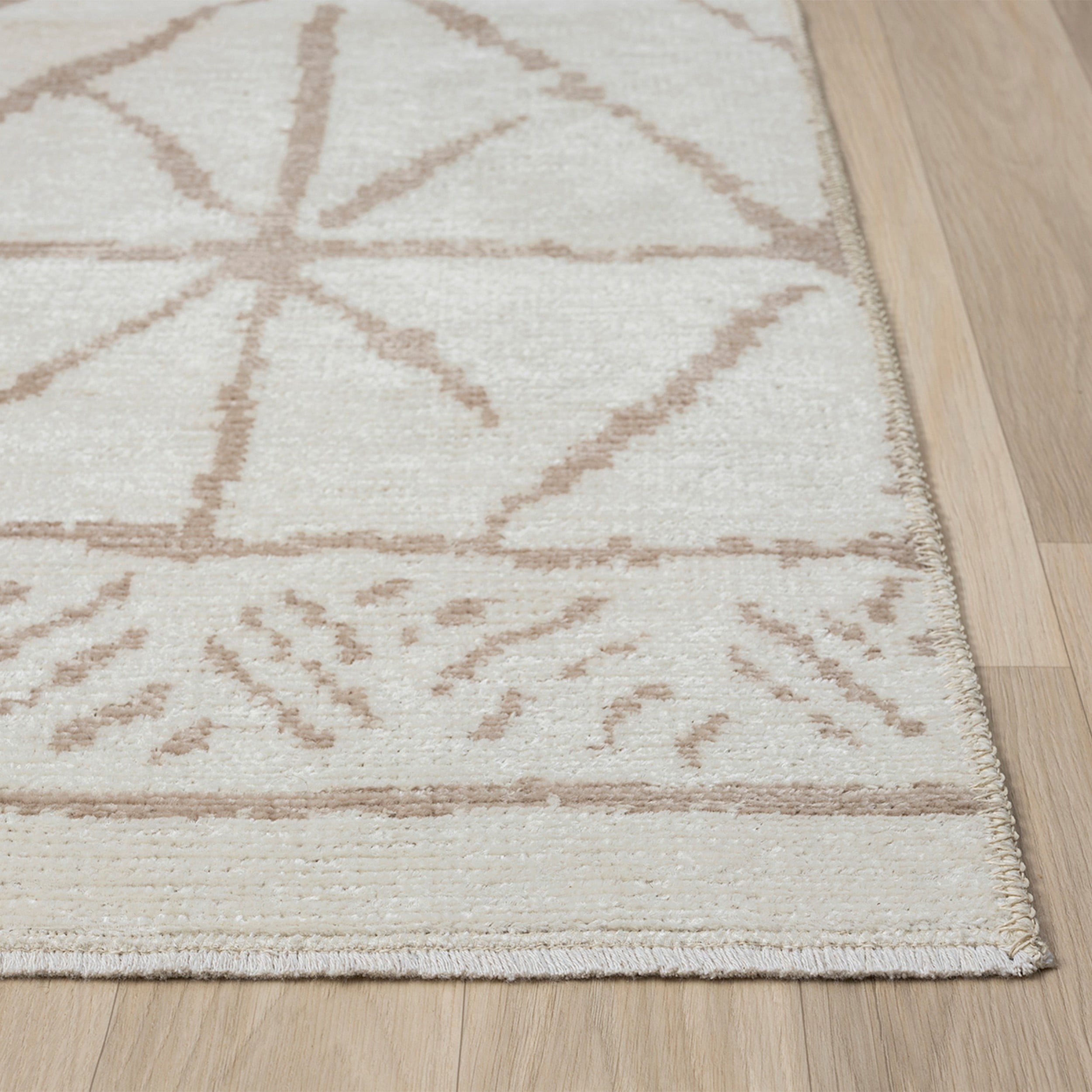 Indigo Ink Tribal Diamond Bohemian Neutral Geometric Indoor Area Rug, 5' x 7', Machine Washable
