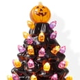 thumbnail image 3 of Ceramic Halloween Tree Night Light - Black Plug-in Decorative Night Light with 28 Bulbs and Star Topper, 3 of 7