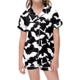 thumbnail image 4 of Halloween Pajamas Kids Size 2-3 Years Girls Holiday Nightwear Short Sleeve Top and Shorts Cozy Homewear Boys Pjs Black, 4 of 4