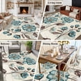 thumbnail image 5 of 6'x9' Area Rugs, Blue Tulip Indoor Outdoor Area Rug for Living Room Bedroom, Vintage Flowers Butterfly Plants Beige Rustic Washable Bathroom Rugs Kitchen Floor Carpet Mats Home Decor Aesthetic, 5 of 8