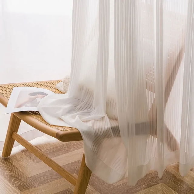Luxury Cream Color Embossed High-precision Four-leaf Flower Lace Princess Tulle Window Curtains for Living Dining Room Bedroom