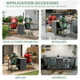 thumbnail image 6 of Outdoor Grill Cart for Two Big Green Egg, Movable Metal Grill Table with Open Storage Space, Paper Towel Holder and Foldable Panel, Outdoor Grill Station for Kamado Joe 18 Inch, 6 of 9