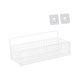 thumbnail image 2 of Cesta de almacenamiento para gabinete Cesta de alambre de acero resistente Cesta colgante de alambre Montada en la pared L blanca con pegatina, 2 of 9