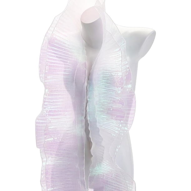 Tela de organza con volantes de 11 yardas, estilo retro, ideal para adornos de costura, manualidades, vestidos, bolsos y disfraces (blanca).