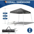 thumbnail image 3 of SAZYY Pop Up Canopy Tent, Outdoor Foldable Easy Up Party Tent w/Slant Legs, Event Portable Gazebo for Camping, Anniversary, Parties Gray 8x8ft, 3 of 9