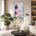 thumbnail image 2 of Canvas Wall Art, Beach Lighthouse Framed Canvas Prints for Hallway Bedroom, Coastal Ocean Ship Sky Oil Painting Oversized Gallery Wrapped Wall Decor for Home Office, Gifts, 24"x48" Ship Next Day, 2 of 9