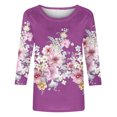 thumbnail image 4 of Blusas de Manga Corta para las Mujeres Pascua Impresa Suelta de Tres Cuartos de Manga Superior, Blusas para las Mujeres Casual, 4 of 4