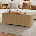 thumbnail image 3 of Homiflex 47.2" Storage Chest, Wooden Blanket Chest, Entryway Bench with Storage for Bedroom w/Lift Top, Modern Storage Bench for Entryway, Living Room, Natural, 3 of 9