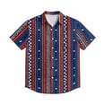 thumbnail image 5 of Hogleaql Funny Independence Day Pattern Hawaiian Shirts for Men 4th Of July American Flag Print Short Sleeve Patriotic Shirts Collared Button Down Trendy Beach Workout Shirts for Men Red 4XL, 5 of 6
