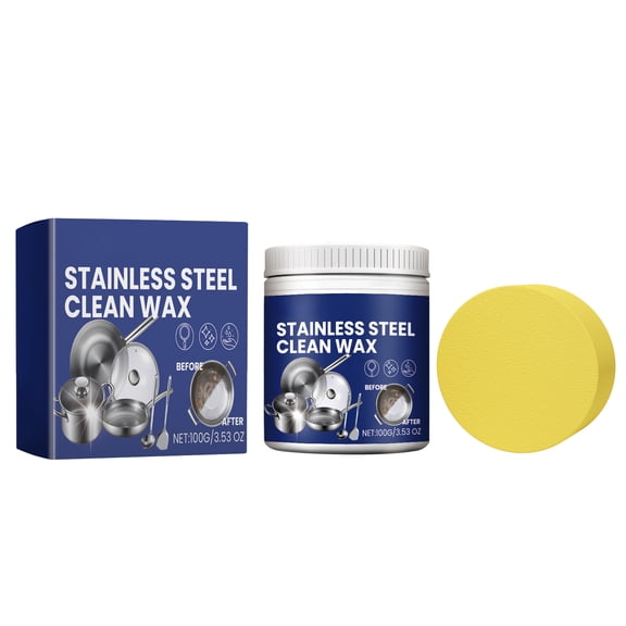 Alvantor Stainless Steel Cleaner Wax for Kitchen Stove Stains & Black Dirt, 3.53oz