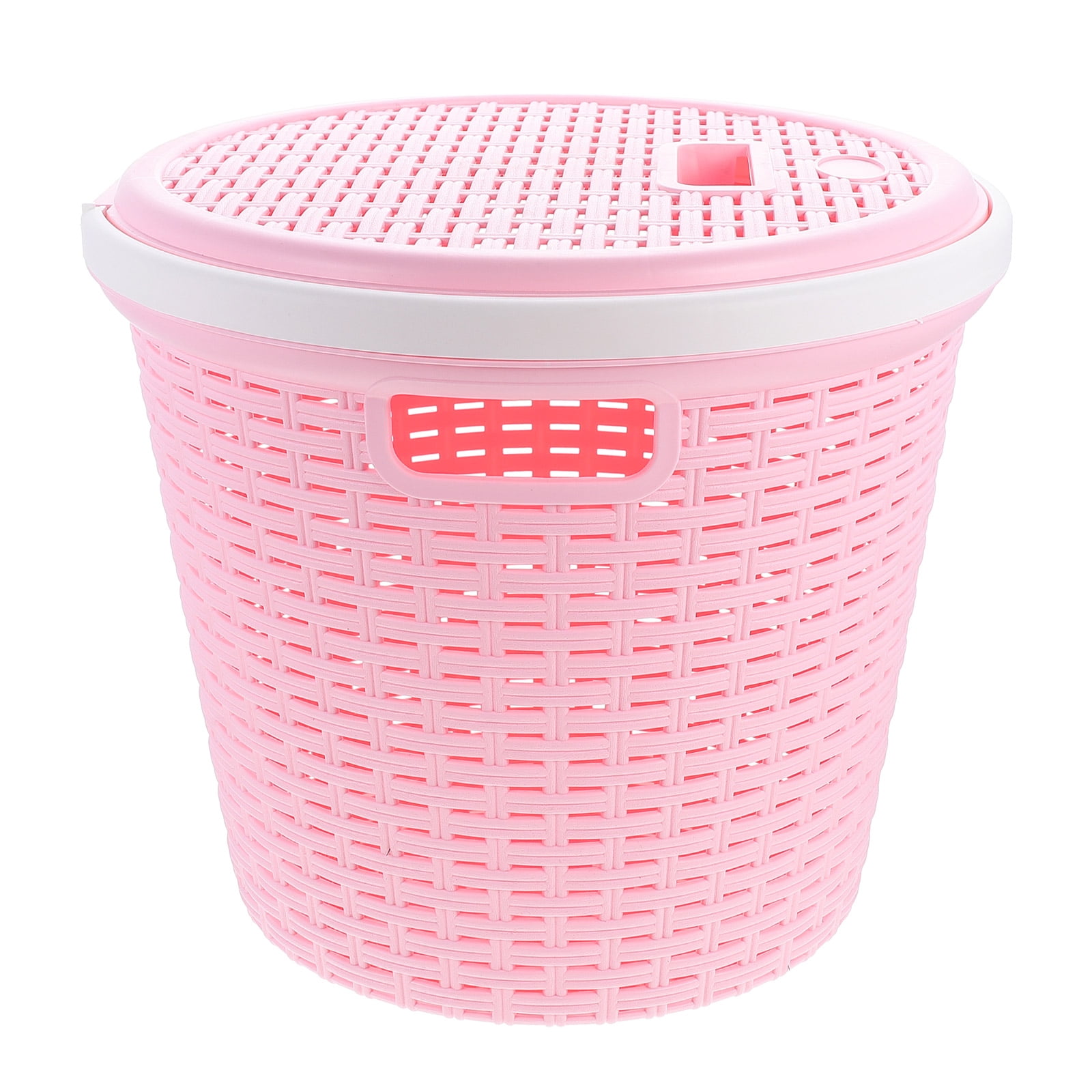 Plastic Rattan Woven Laundry Basket Dirty Clothes Storage Holder Home