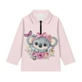 thumbnail image 4 of Psesaysky Girl's Cartoon Koala Rose Print Sweatshirt Long Sleeve Graphic Sweatshirt Half Zip Pullover Preppy Athletic Tops Cute Winter Clothes Jacket Trendy 10-11 Years, 4 of 6