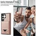 thumbnail image 5 of Phone Case for Samsung Galaxy S23 Ultra 5G Wallet Cover with Tempered Glass Screen Protector RFID Slim Credit Card Holder Slot Stand Cell S23Ultra 23S S 23 23Ultra 6.8 inch Women Men Rose gold, 5 of 6