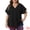 Black, variant on DARING DIVA Women's Plus V Neck Short Sleeve Textured Tops 1X Black