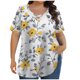thumbnail image 1 of Tops de Manga Corta de Tamaño Más de las Mujeres, Blusas de Cuello en V Impresas de Verano de Moda para Uso Casual, Diario Y de Fiesta, 1 of 6