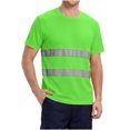 thumbnail image 2 of UVEASISHA Work Shirts for Men Mesh Quick Dry Safety T-Shirts Short Sleeve Hi Vis Shirt with Reflective Strips Outdoor Lightweight Breathable Summer Tees Green 3XL, 2 of 7