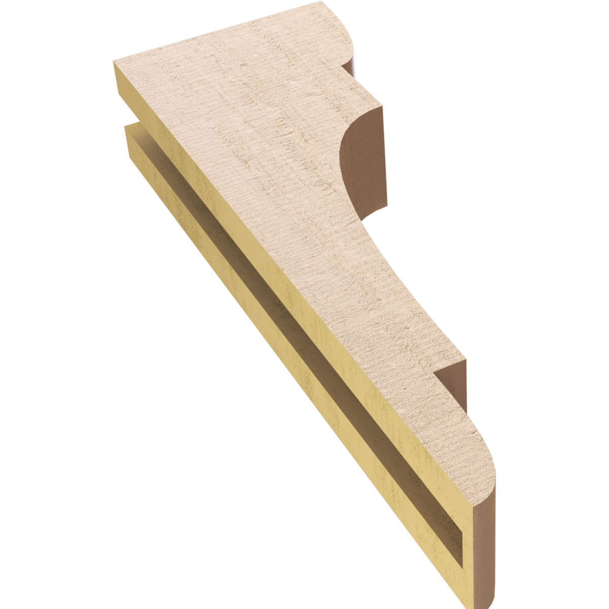 3"W x 6"D x 18"H Thin New Brighton Rough Cedar Woodgrain TimberThane Corbel, Primed Tan