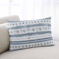 thumbnail image 2 of Waterproof Outdoor Throw Pillows with Inserts 12"x20", Blue White Stripe Soft Decorative Pillowcases for Couch Bedroom, Vintage Abstract Geometric Brush Pillow Covers for Sofa Living Room, 2 of 8