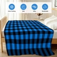 thumbnail image 4 of Black Blue Plaid Cooling Blanket, Lightweight Breathable Summer Throw Blanket with Double Sided Cold Effect, Country Buffalo Checked Gingham Picnic Beach Blankets Bed Sheet for Hot Sleepers 60"x80", 4 of 8