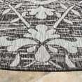 thumbnail image 3 of Safavieh Courtyard Nina Floral Indoor/Outdoor Area Rug, Black/Light Gray, 6'7" x 6'7" Round, 3 of 10