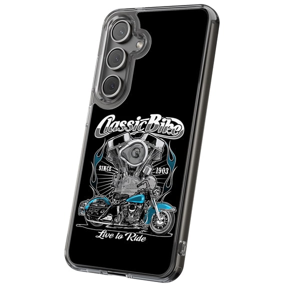 For Samsung Galaxy S10 Plus, Hybrid Clear, Old Motorbike 1 Print, USA