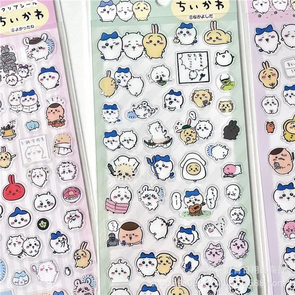 Super Cute Cartoon Stickers Kawaii Notebook Ledger Decoration Stickers Chiikawa Hachiware Usagi Stickers