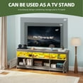 thumbnail image 4 of Uforic TV Cabinet with Storage, LED Lights, and Power Outlet, TV Stand for Living Room, Bedroom, or Apartment, Accommodate 65 Inch TVs, Washed Gray, 4 of 8