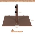 thumbnail image 2 of Base para sombrilla Costway 22,5 kg Cuadrada 60 cm con adaptadores de 4 cm y 5 cm 2 pomos de apriete 2 ruedas, 2 of 10