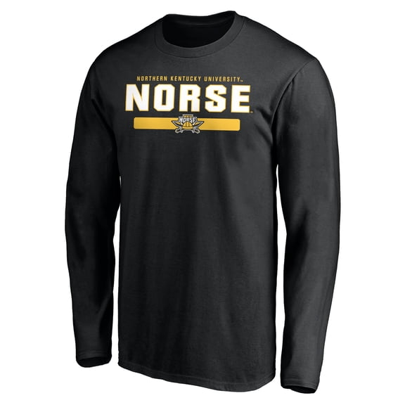 Men's Black Northern Kentucky University Norse Team Strong Long Sleeve T-Shirt