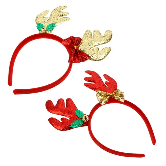 LEORX 2Pcs Women Deer Hairband Hair Accessory for Birthday Parties