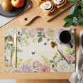 thumbnail image 2 of Vintage Flowers Placemats Set of 12, White Pink Purple Flower Plants Butterflies Linen Non-Slip Place Mats Washable Table Mats for Kitchen Dining Table Decorations Indoor/Outdoor, 2 of 9