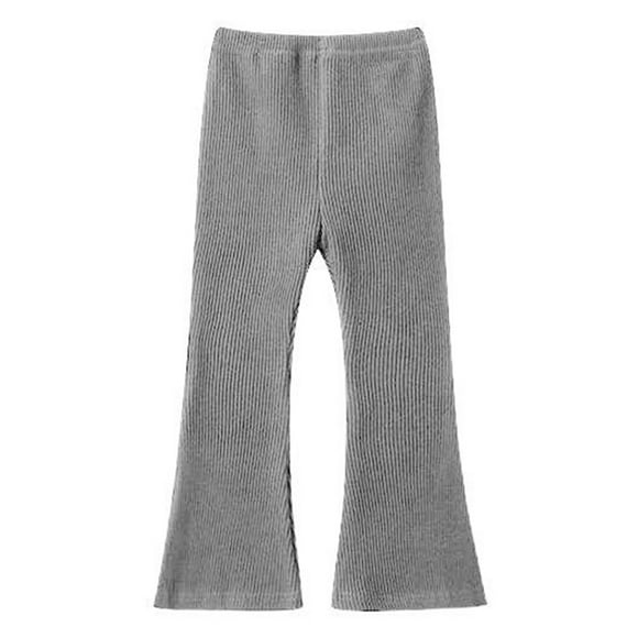 HNMKIU Stylish Girls Pants Comfortable Elastic Waist Casual Bottoms Ruffled Flare Trousers for Kids Fashionable Everyday Wear