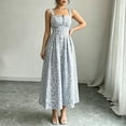 thumbnail image 6 of MYAOYI Women's Dresses for Women Formal Casual Square Neck Wide Strap Blue Floral Flowy A Line Midi Dress, 6 of 8