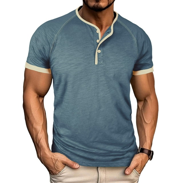 Ceisia Chemise à Manches Courtes pour Hommes, Cadeau d'Hiver, Décontractée, à Boutons, Col Rond - Confortable pour Usage Quotidien en Extérieur