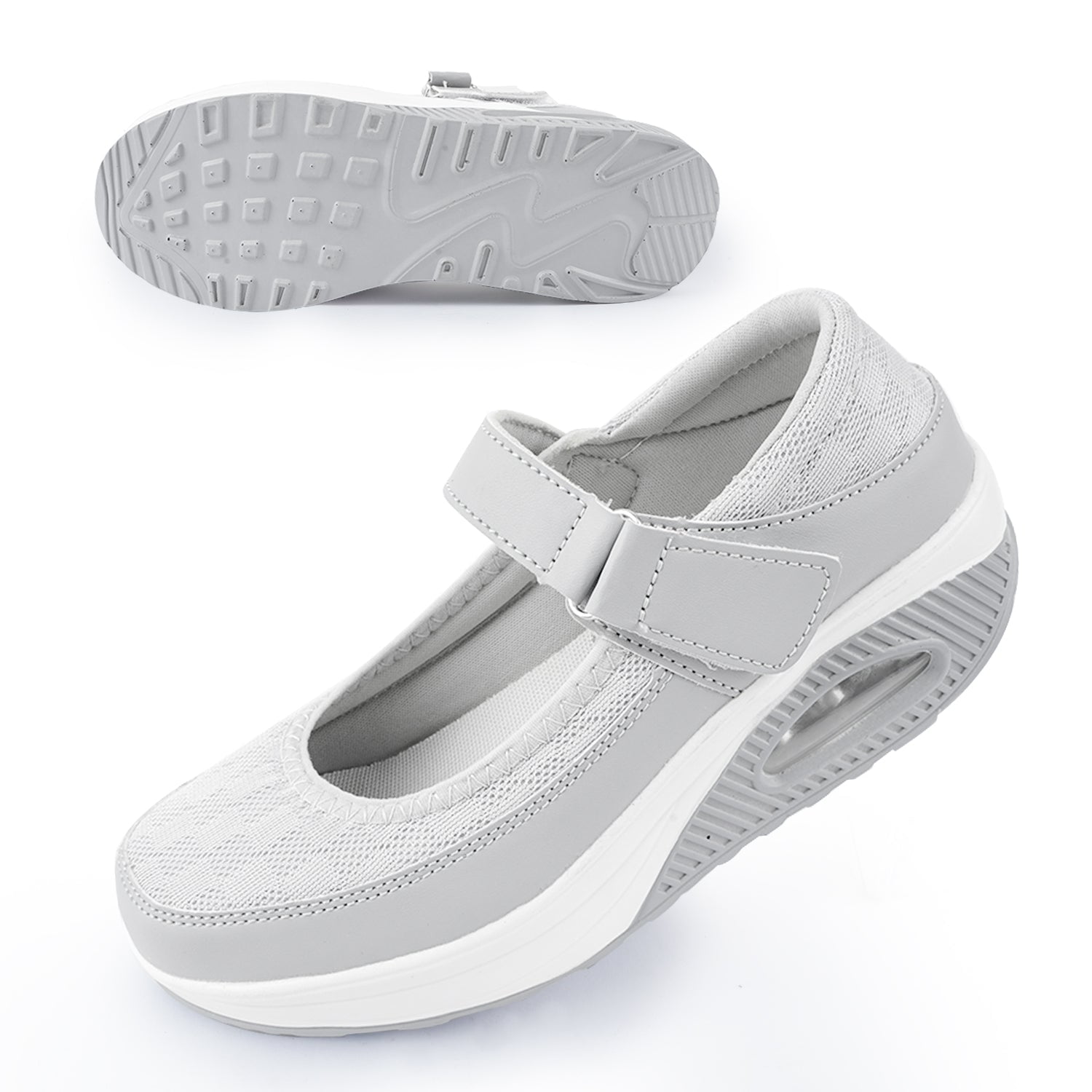 Git-up Women's Mesh Walking Shoes Adjustable Strap Nurse Shoes ...