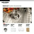 thumbnail image 6 of Houzer Medallion Classic 23 in Stainless Steel Undermount 9 in Deep Single Bowl Kitchen Sink with Strainer - MS-2309-1, 6 of 6