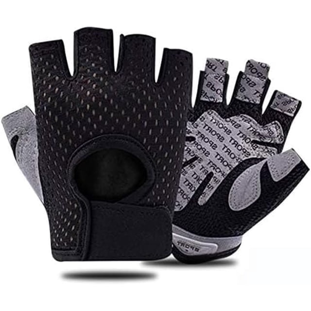 Guantes Deportivos Mujer y Hombre, Guantes de Fitness y Ciclismo, Diseño Medio Dedo y Transpirable para Levantamiento, Ejercicio Físico o Entrenamiento al Aire Libre